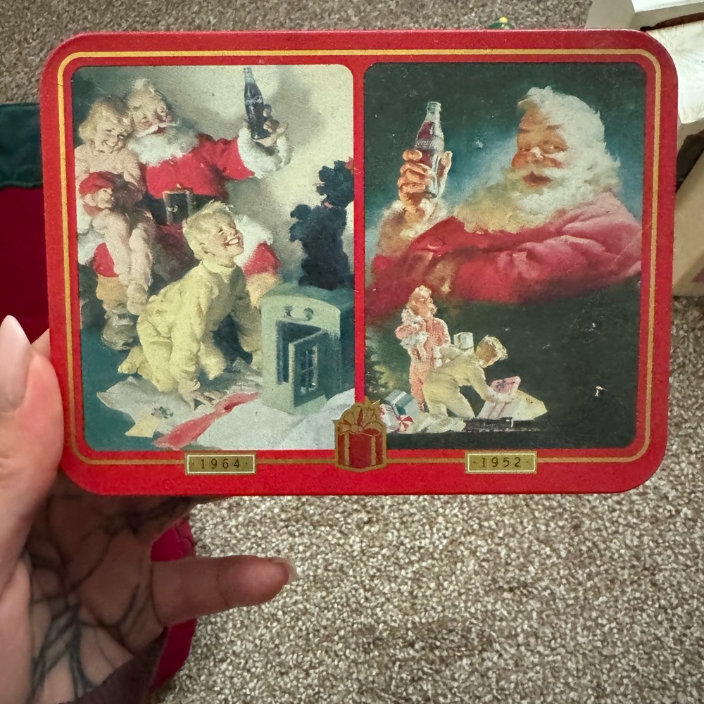 Coca-Cola Nostalgia Playing Cards Tin in Gold and Red